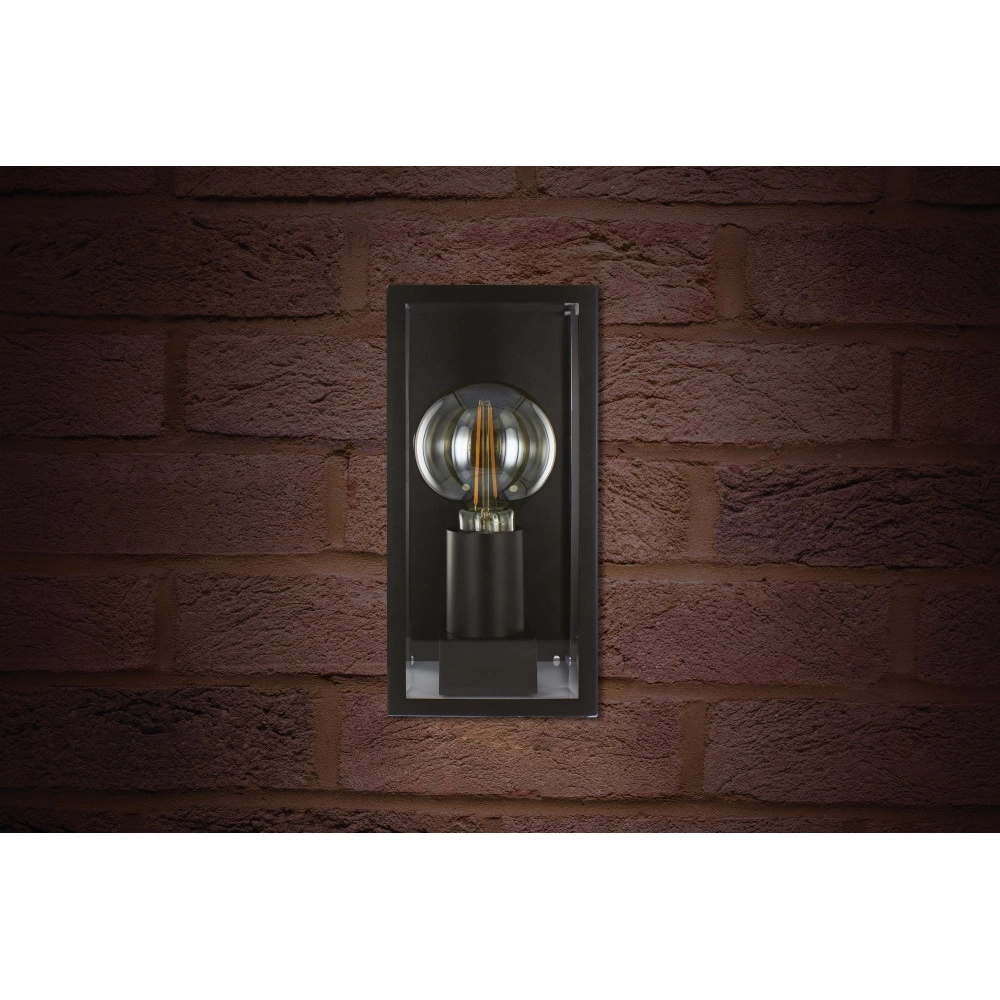 Zwarte buitenlamp Prato E27 - glas Lyora 5055788268765