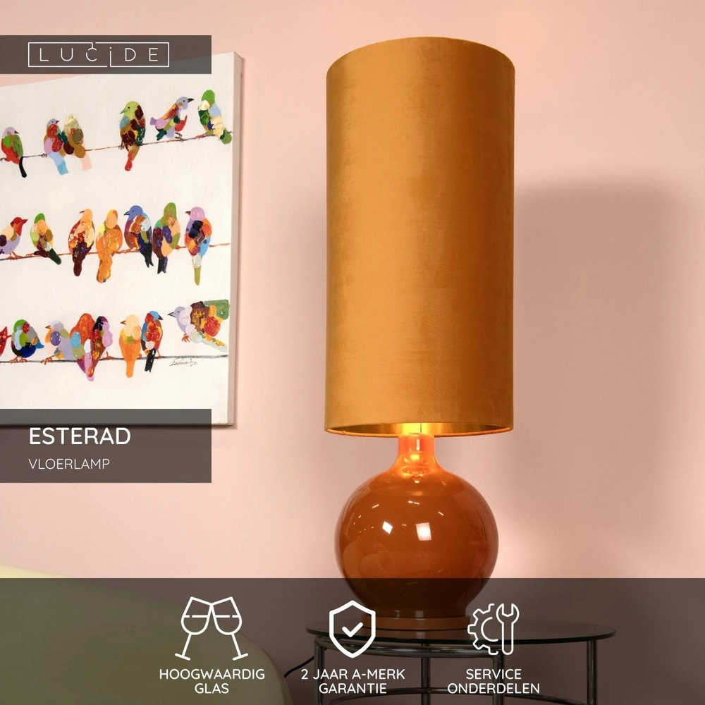 Vloerlamp Esterad okergeel Lucide 5411212106032