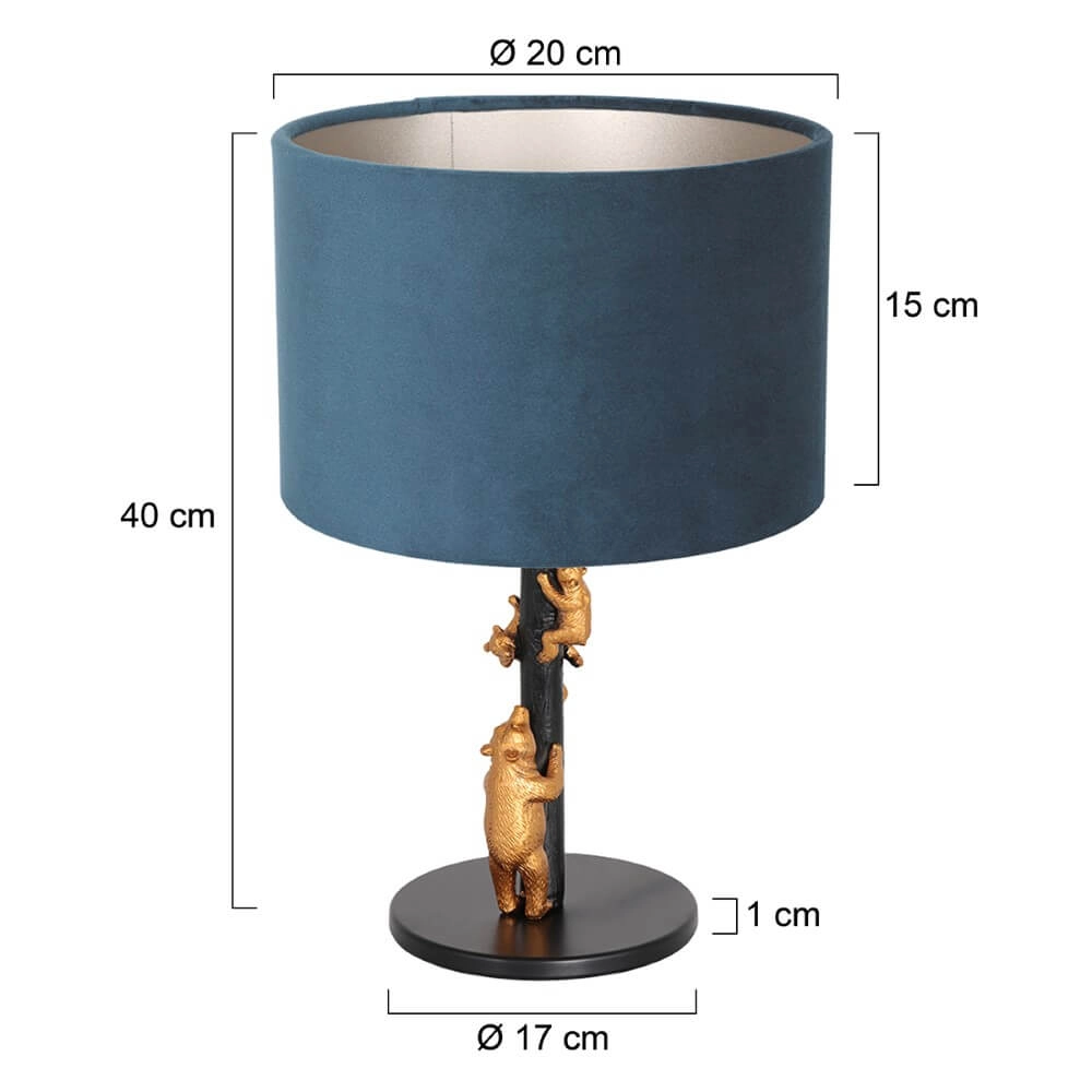 Design schemerlamp Animaux met blauw velvet Steinhauer 8712746151923