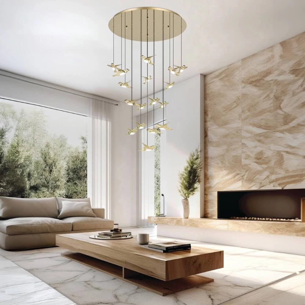 17-lichts hanglamp Paratebueno 2 messing rond Stars of Light 9008606292202