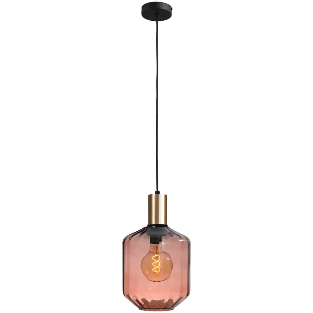 Hanglamp goud Porto met Jagger red glas - Ø 19cm Masterlight 8718121269214
