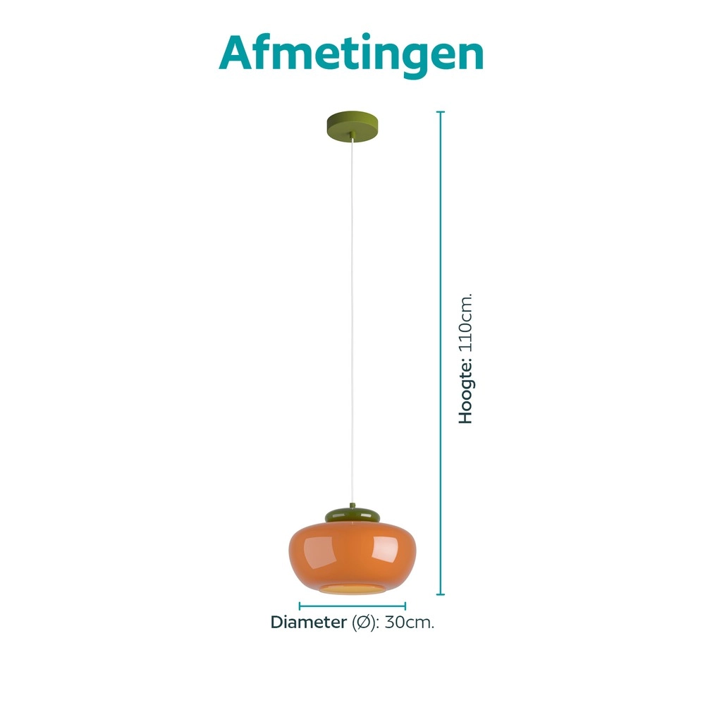 Design hanglamp Berardelli oranje met groen Ø 30cm Eglo 9008606404964