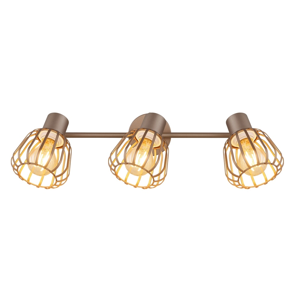 Plafondlamp Olin 3-lichts koffie bruin Globo 9007371589579