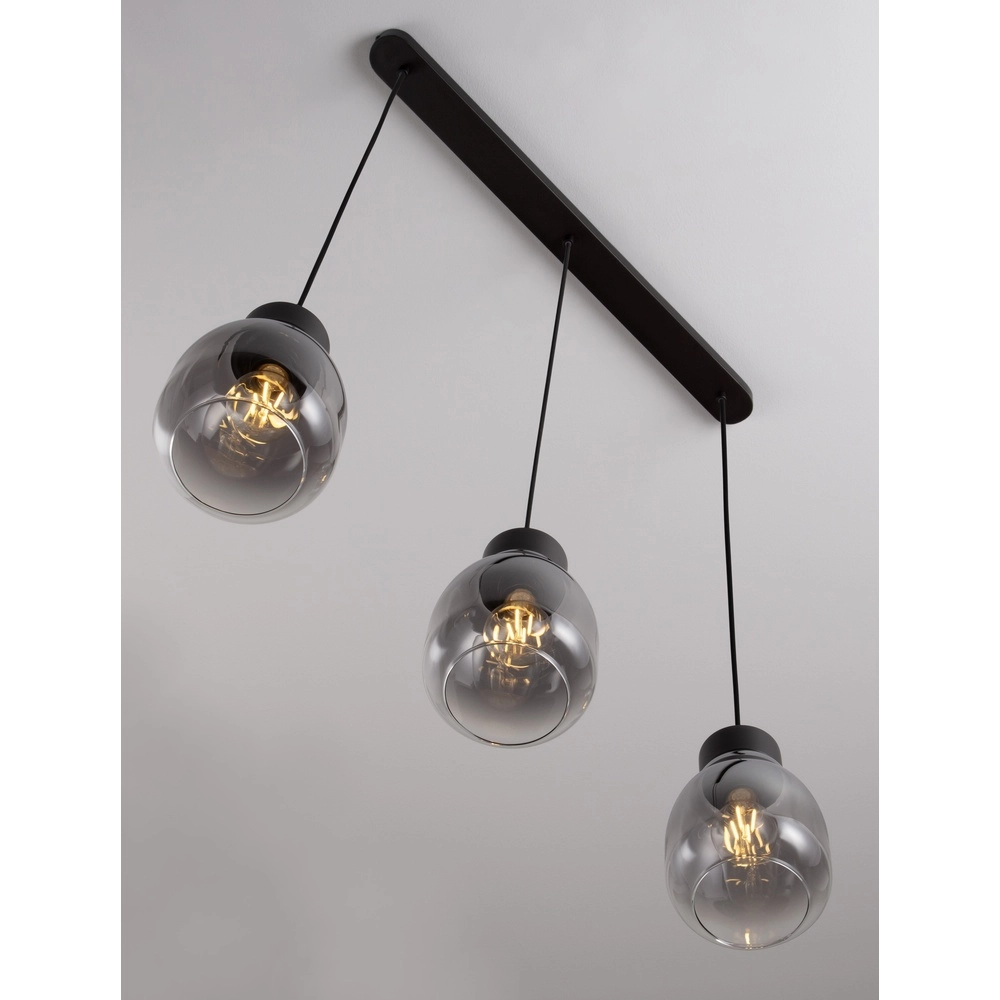 Hanglamp Blacu 3-lichts zwart recht Lyora 5212017447494