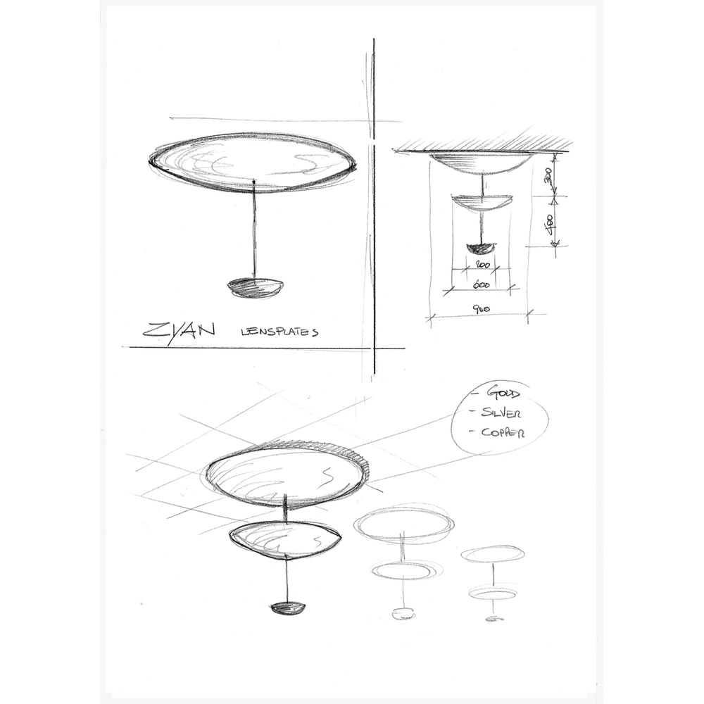 Plafondlamp Zyan zwart met goud Ø 60cm Masterlight 8718121219097