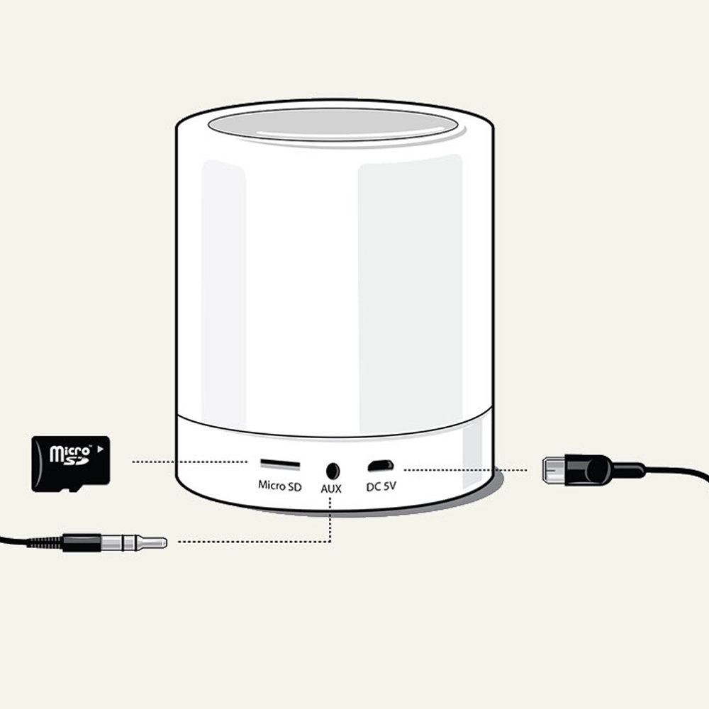 Tafellamp Can Smooz met speaker GardenLights 5907800858129