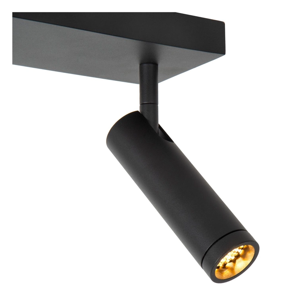 Strakke plafondlamp Grado 2-lichts zwart Lucide 5411212221674
