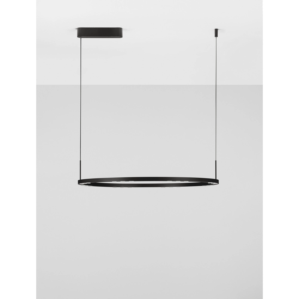 Sleek pendant lamp Lunette black Ø 80cm Lyora 5212017465207