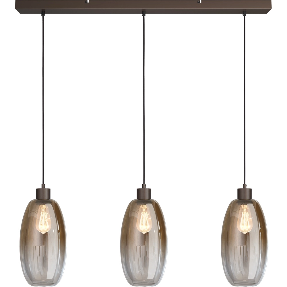 Glazen hanglamp Olive 3x Ø 18,5cm - cacao