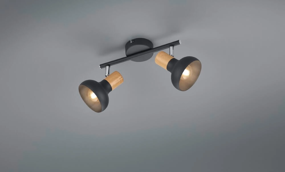 Plafondlamp Latika 2-lichts zwart Trio 4017807576986