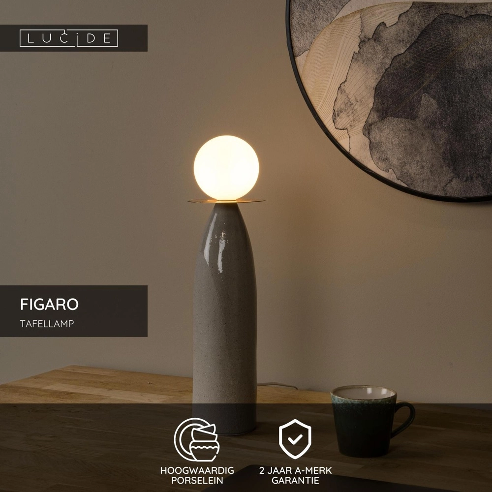 Unieke tafellamp Figaro 48cm Lucide 5411212134899