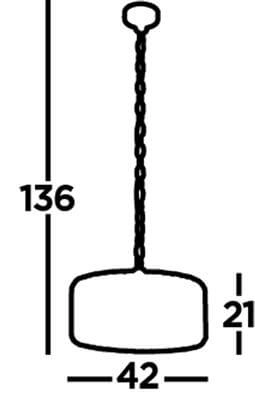 Hanglamp Chapeau 42cm chroom met kristalglas Searchlight 5053423187822