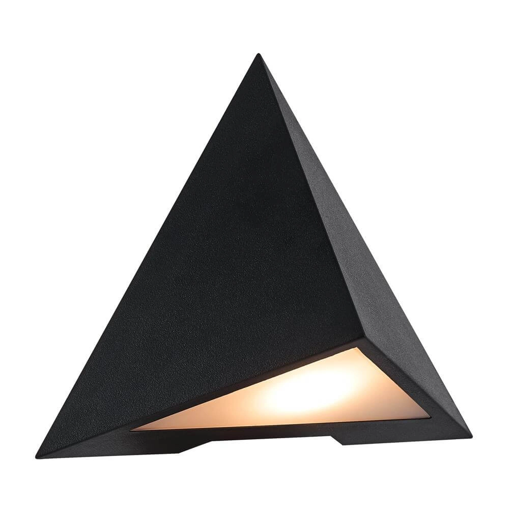 Driehoekige wandlamp Konit zwart