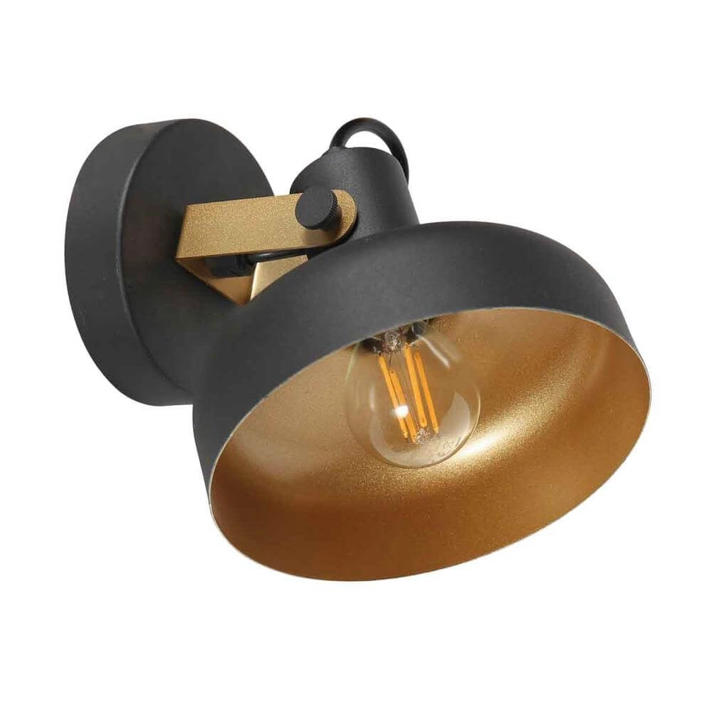 Wandlamp Prato zwart met goud Steinhauer 8712746176377