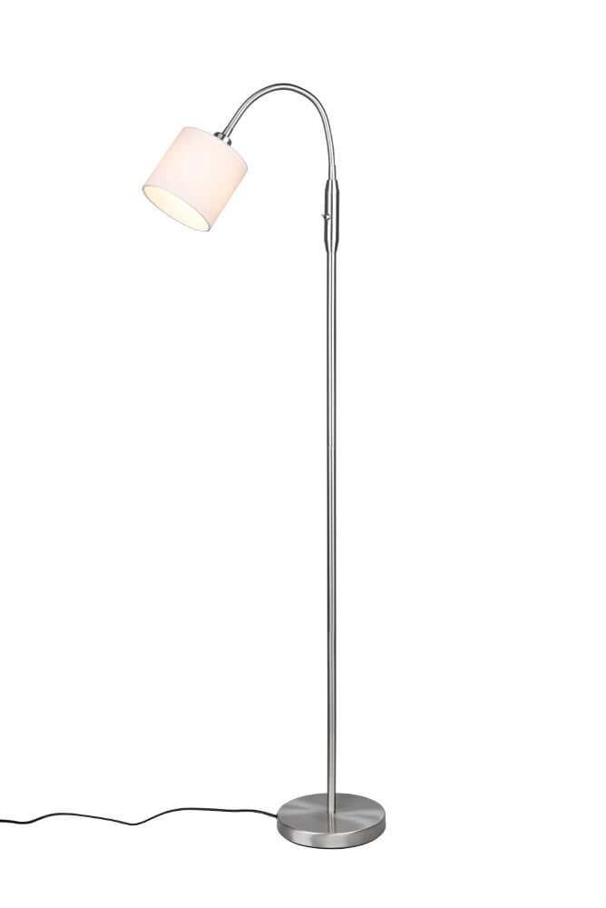 Vloerlamp Tommy 130cm RVS met wit Trio 4017807502930