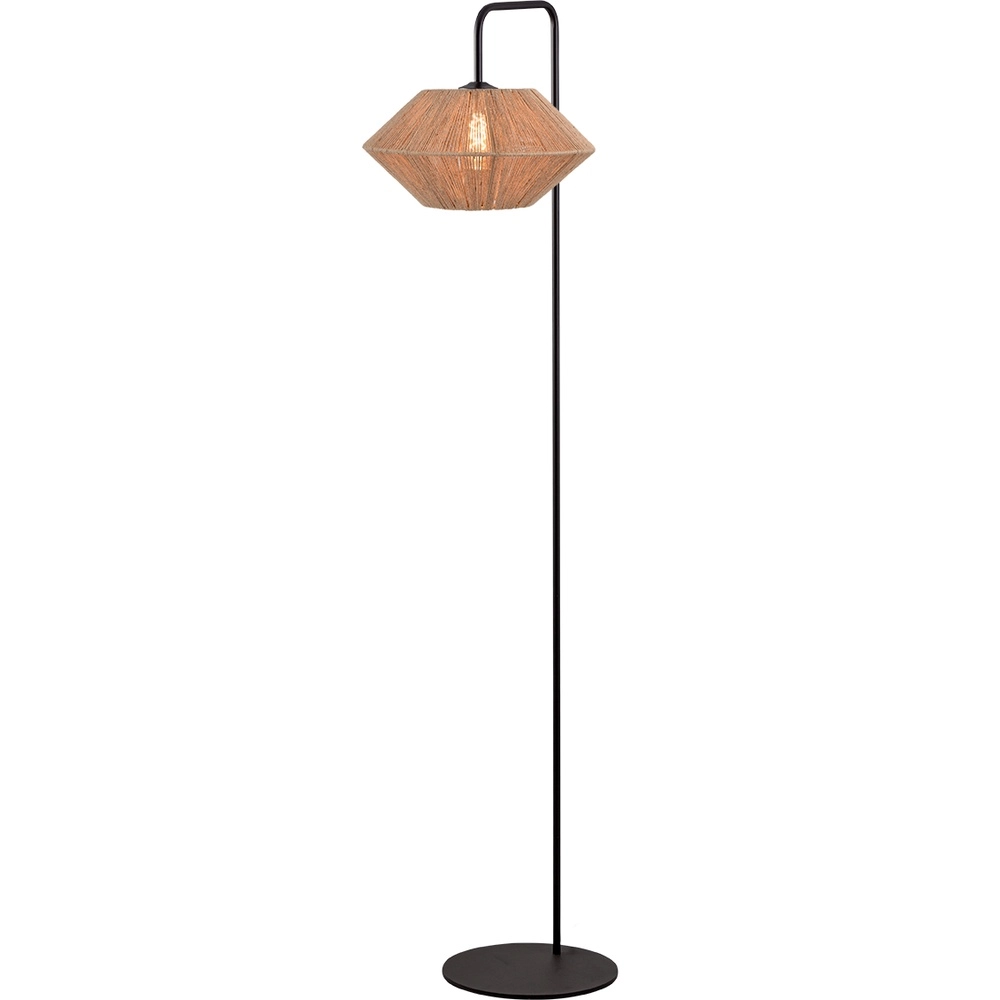 Vloerlamp Bicono met touw kap Ø35cm