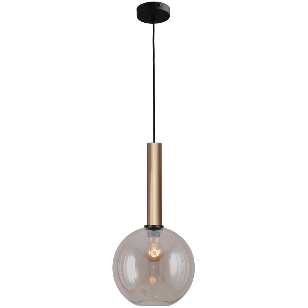 Hanglamp Ø 25cm Bella 2 Messing goud met goud glas