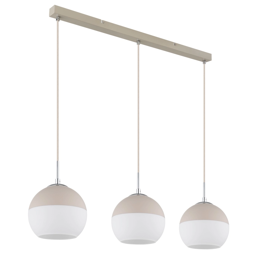 3-lichts hanglamp Ragusa recht zand bruin Globo 9007371578788