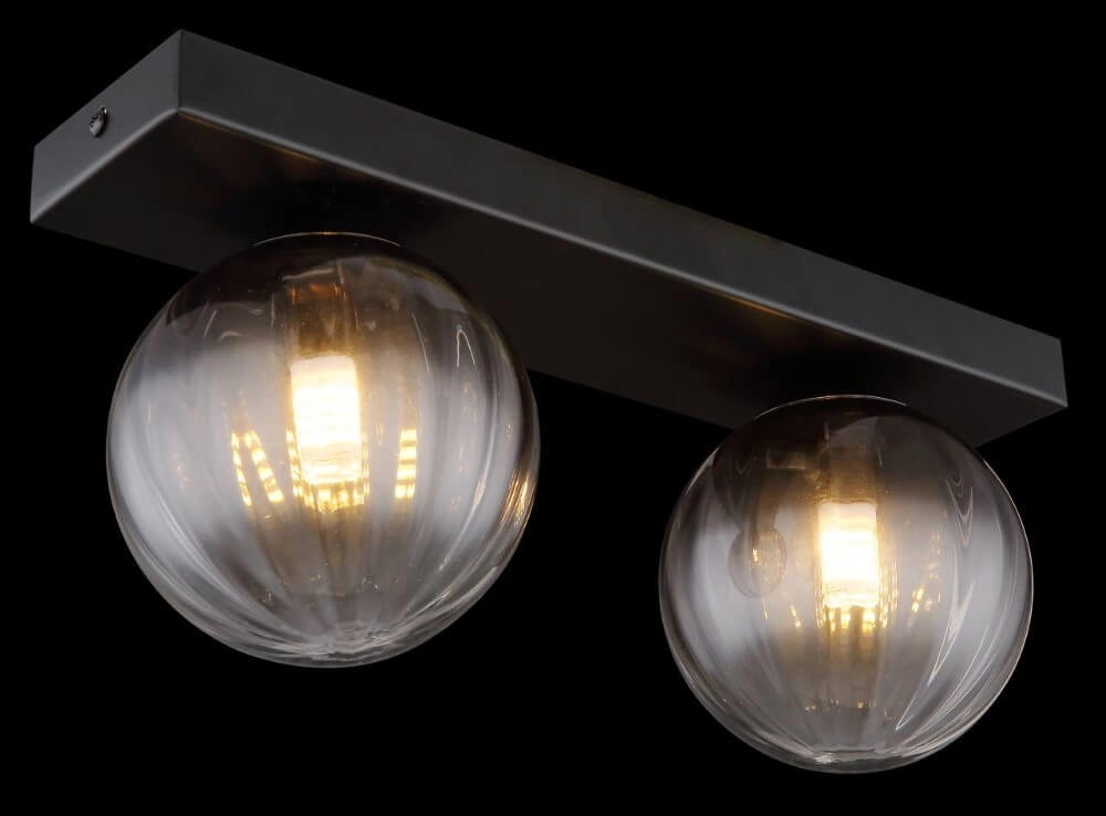 2-lichts plafondlamp Dallerta smoke glas Globo 9007371449576