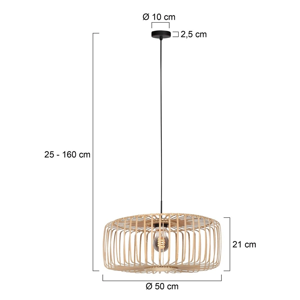 Hanglamp HaloSwap Ø 50cm rotan Steinhauer 8712746183290