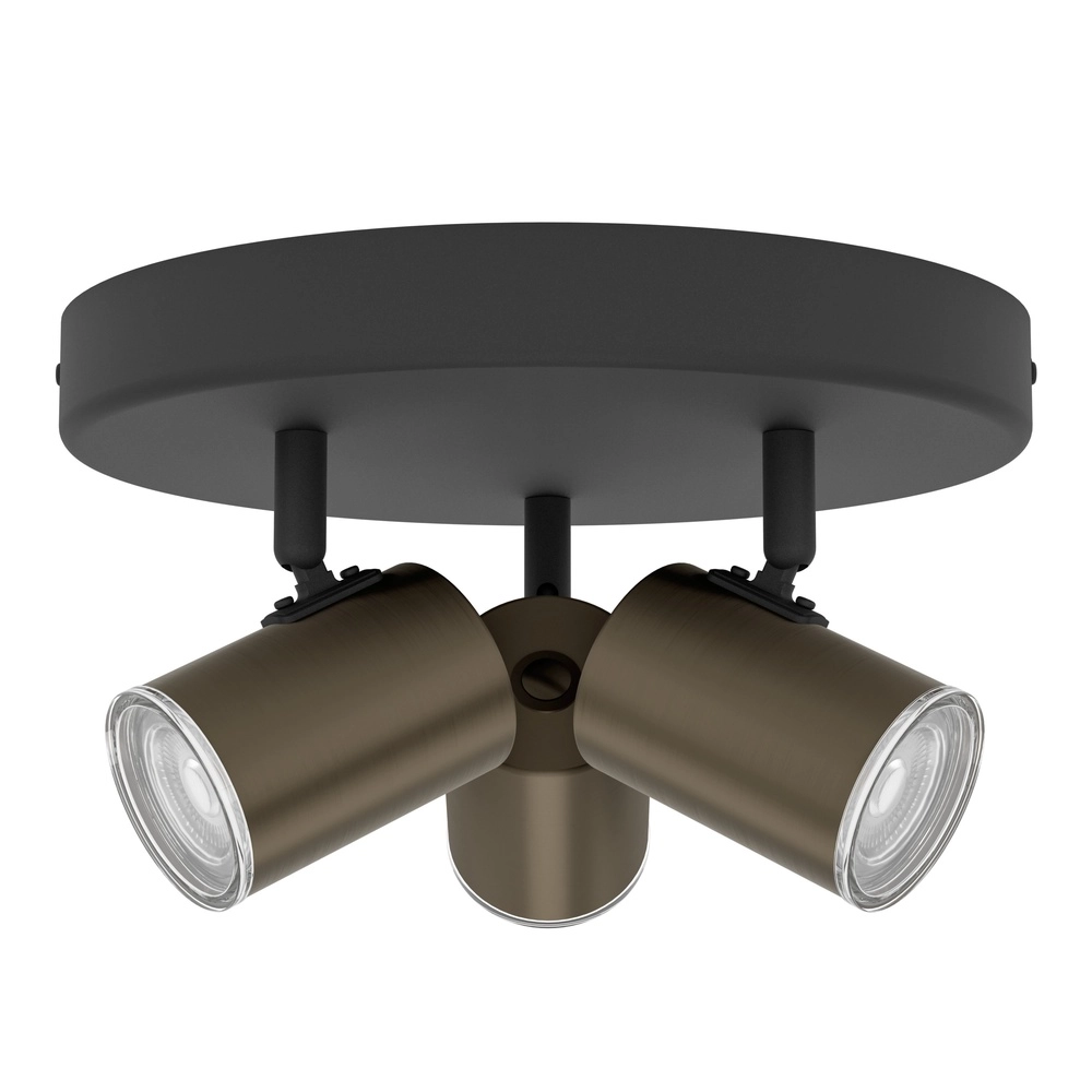 Opbouwspot badkamer Consuma 1 3x GU10 - zwart met brons