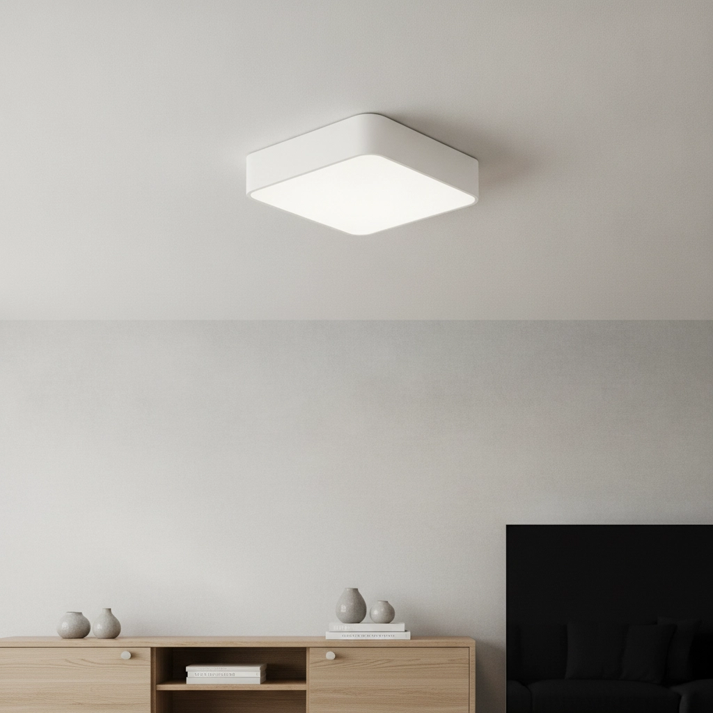 Vierkante plafondlamp Ragu wit 36cm