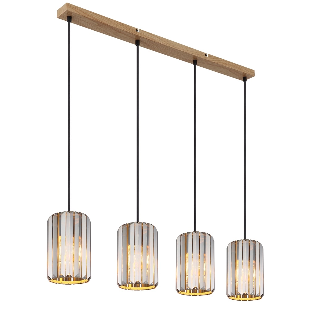 Hanglamp Run 4-lichts hout