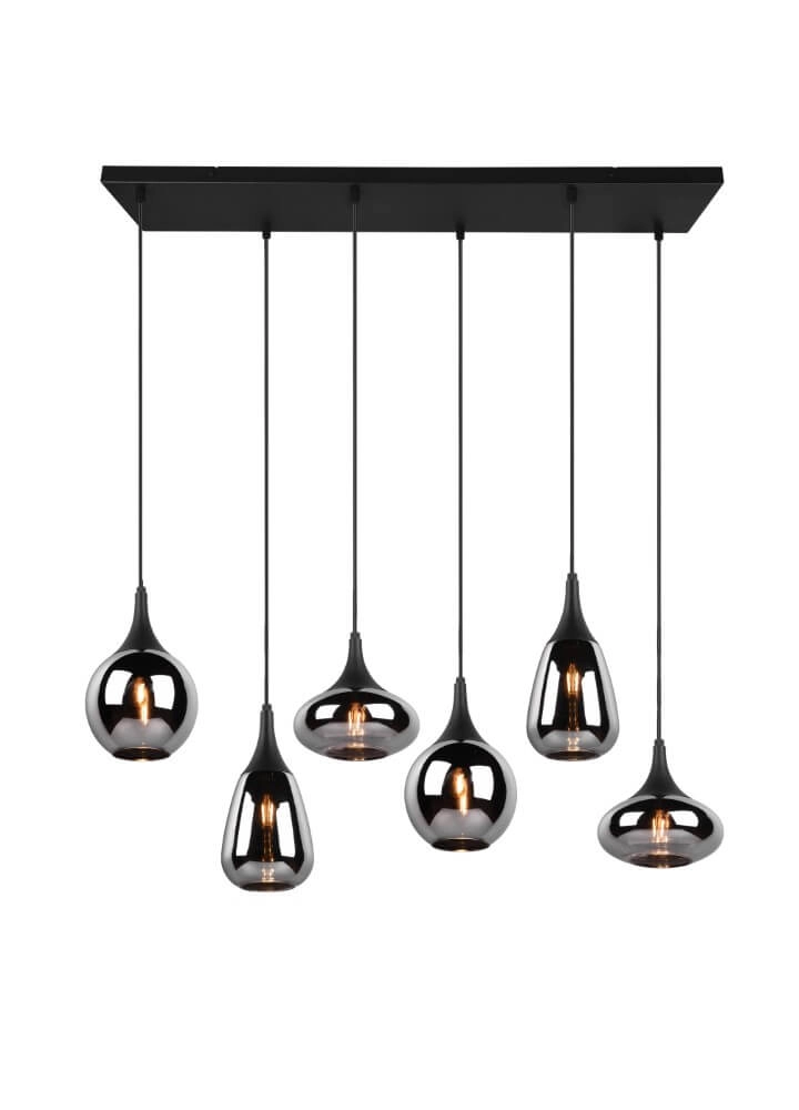6-lichts hanglamp Lumina met smoke glas Trio 4017807542295