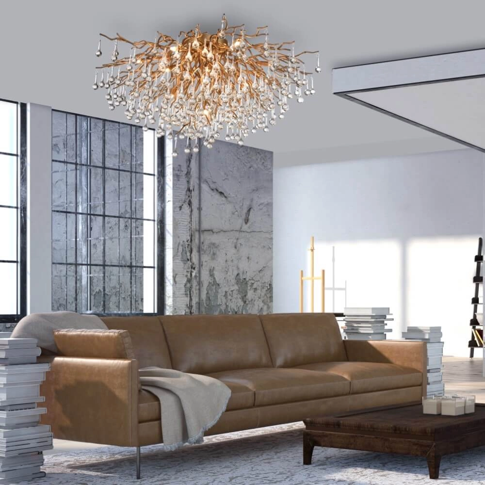 Kroonluchter Icicle messing 100cm Paul Neuhaus 4012248352106