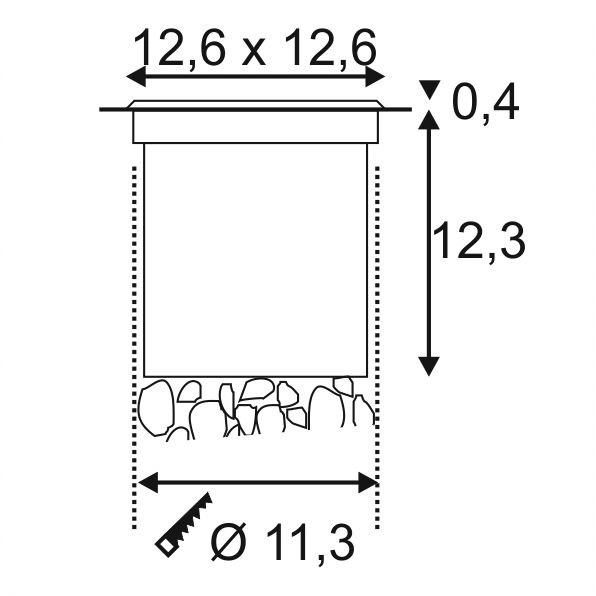 Grondspot Rocci 12,5cm vierkant SLV 4024163142137
