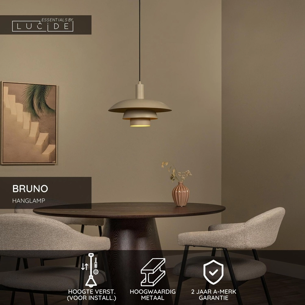 Design hanglamp Bruno zand bruin Lucide 5411212212238