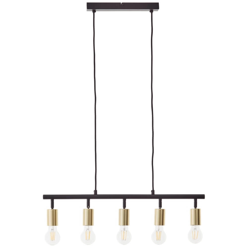 5-lichts hanglamp Tiffany zwart met goud Brilliant 4004353406416