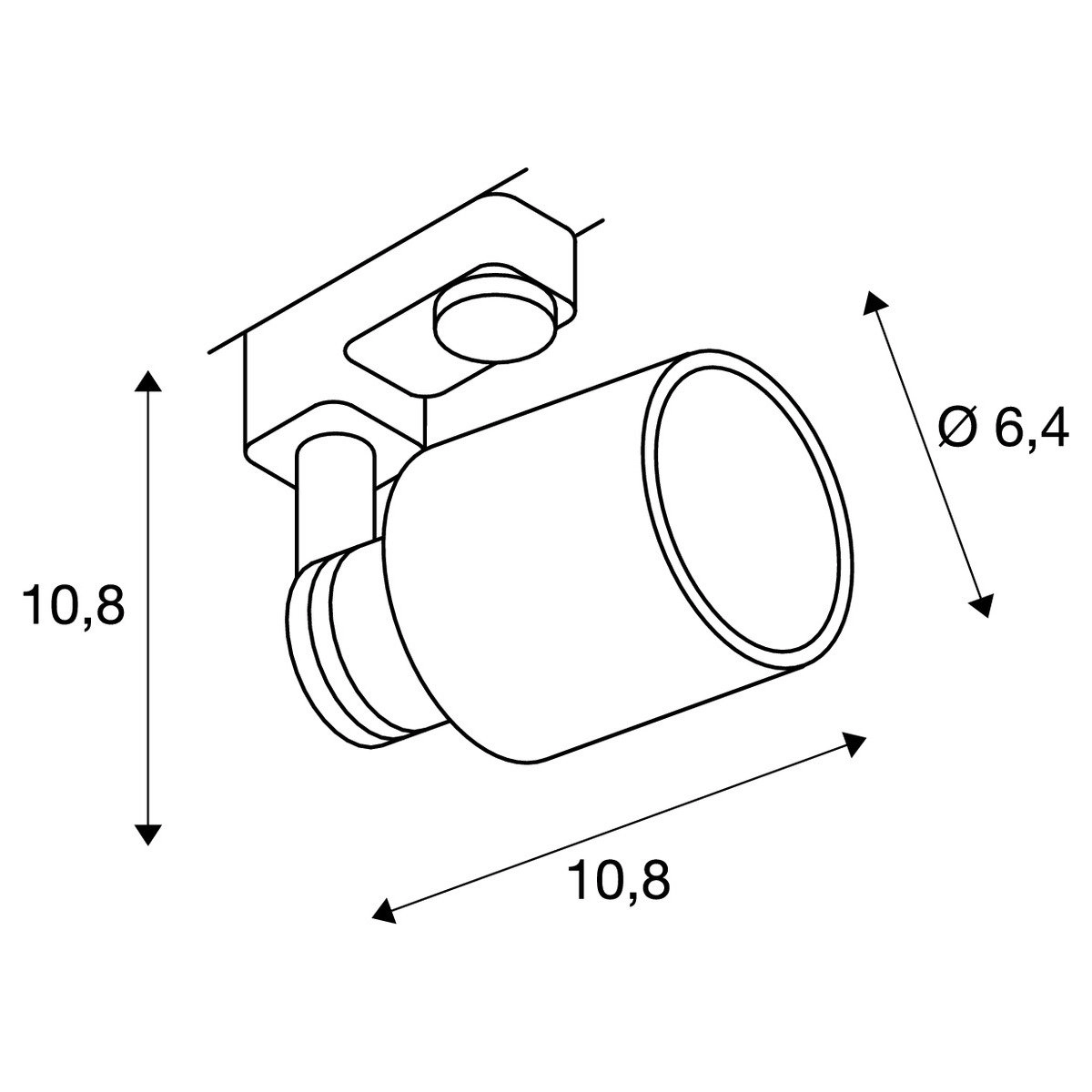 Railspot Puri GU10 3-fase 6,4cm zwart SLV 4024163221207