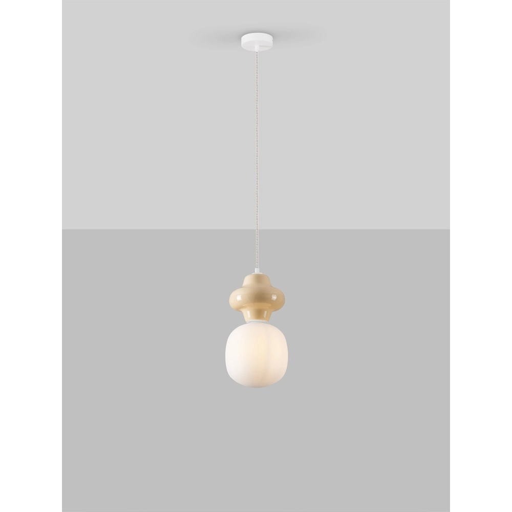 Hanglamp Clio S geel keramiek Lyora 5212017461186