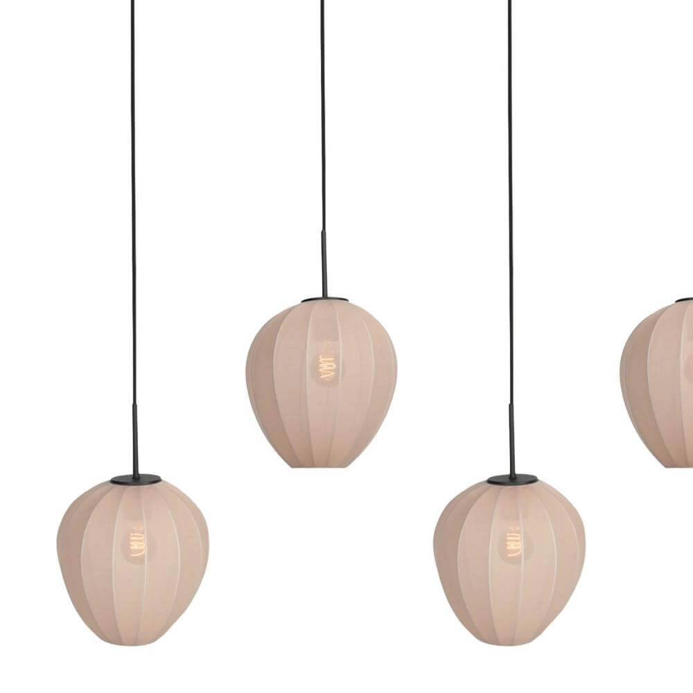 Hanglamp HaloSwap met 5 crème kappen Steinhauer 8712746179699
