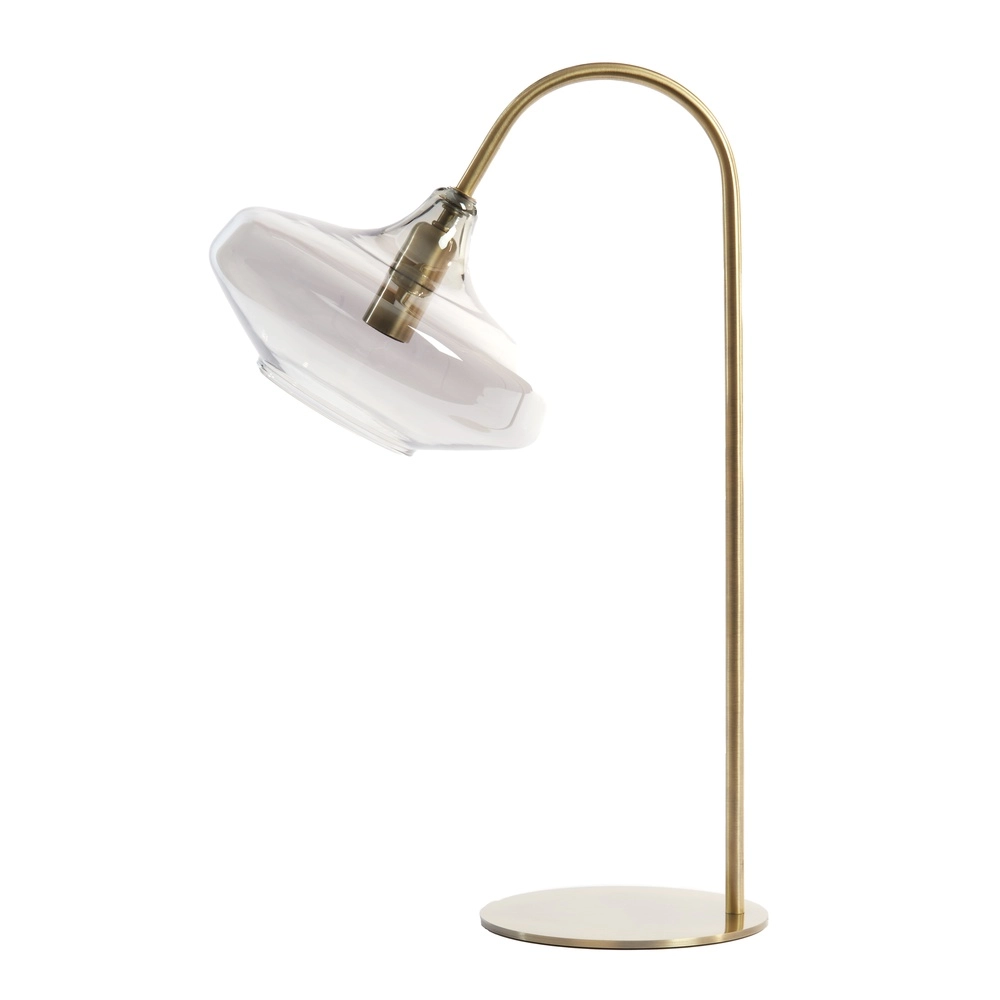 Glazen bureaulamp Solna messing mat Light & Living 8717807686628