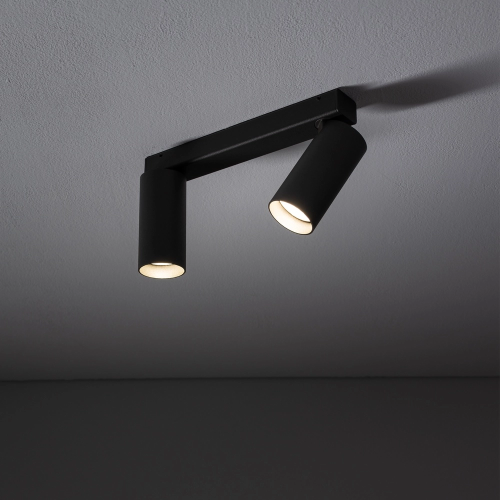 Opbouwspot 2x GU10 Fourty donkergrijs Lyora 5903139114660