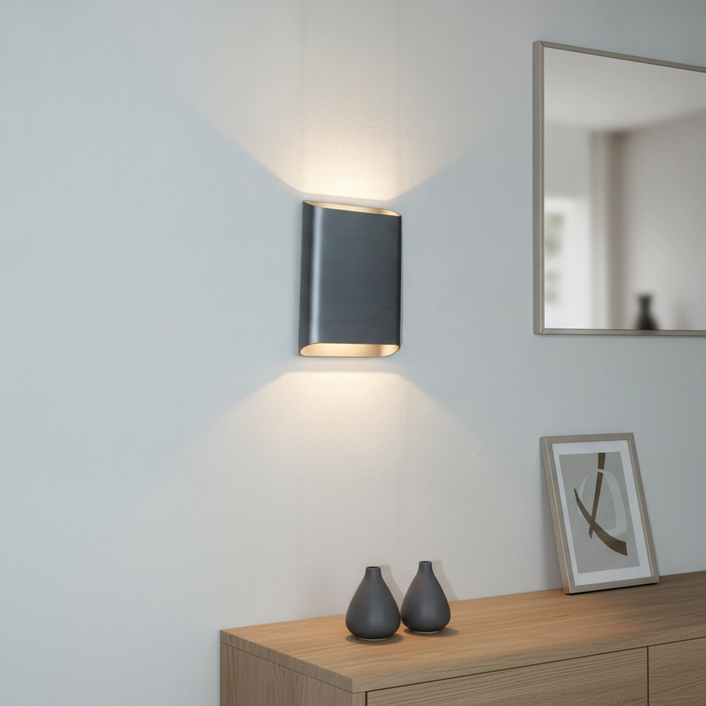 Wandlamp Diaz L Gun metal