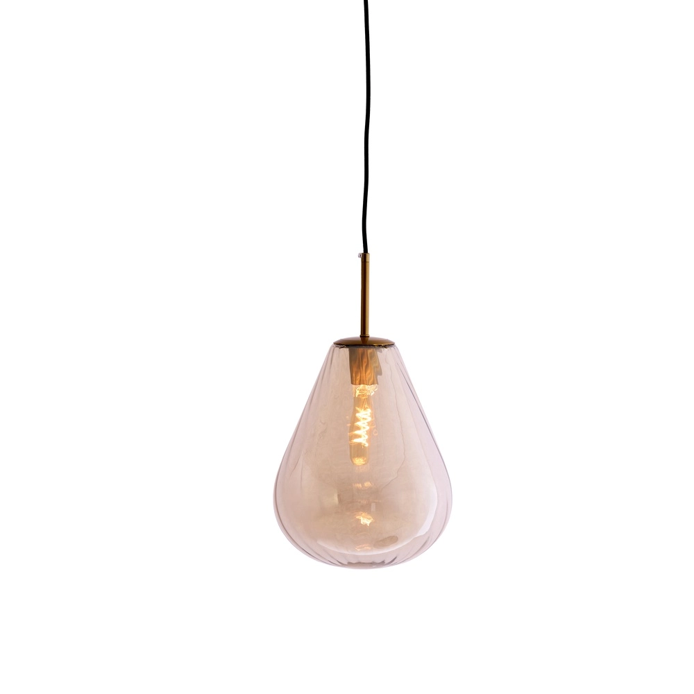 Glazen hanglamp Leona Ø 25cm - amber glas Light & Living 8717807834005