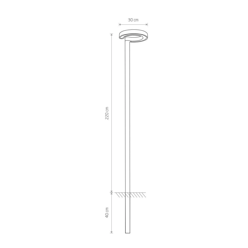 Design lamp Pole Led 220 cm hoog Lyora 5903139918596