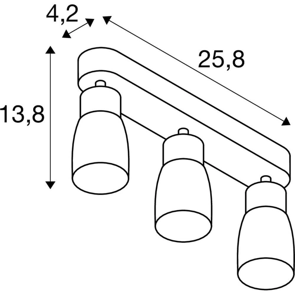 Spot Puri 2.0 Dome zwart-goud 3-lichts SLV 4024163293976