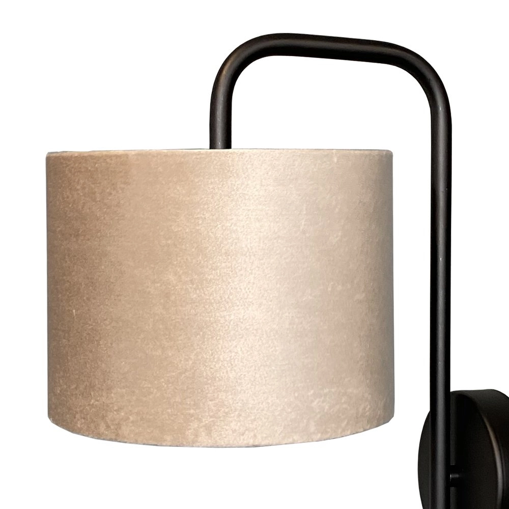Zwarte wandlamp Venus met zandkleurige lampenkap Masterlight 8718121251196