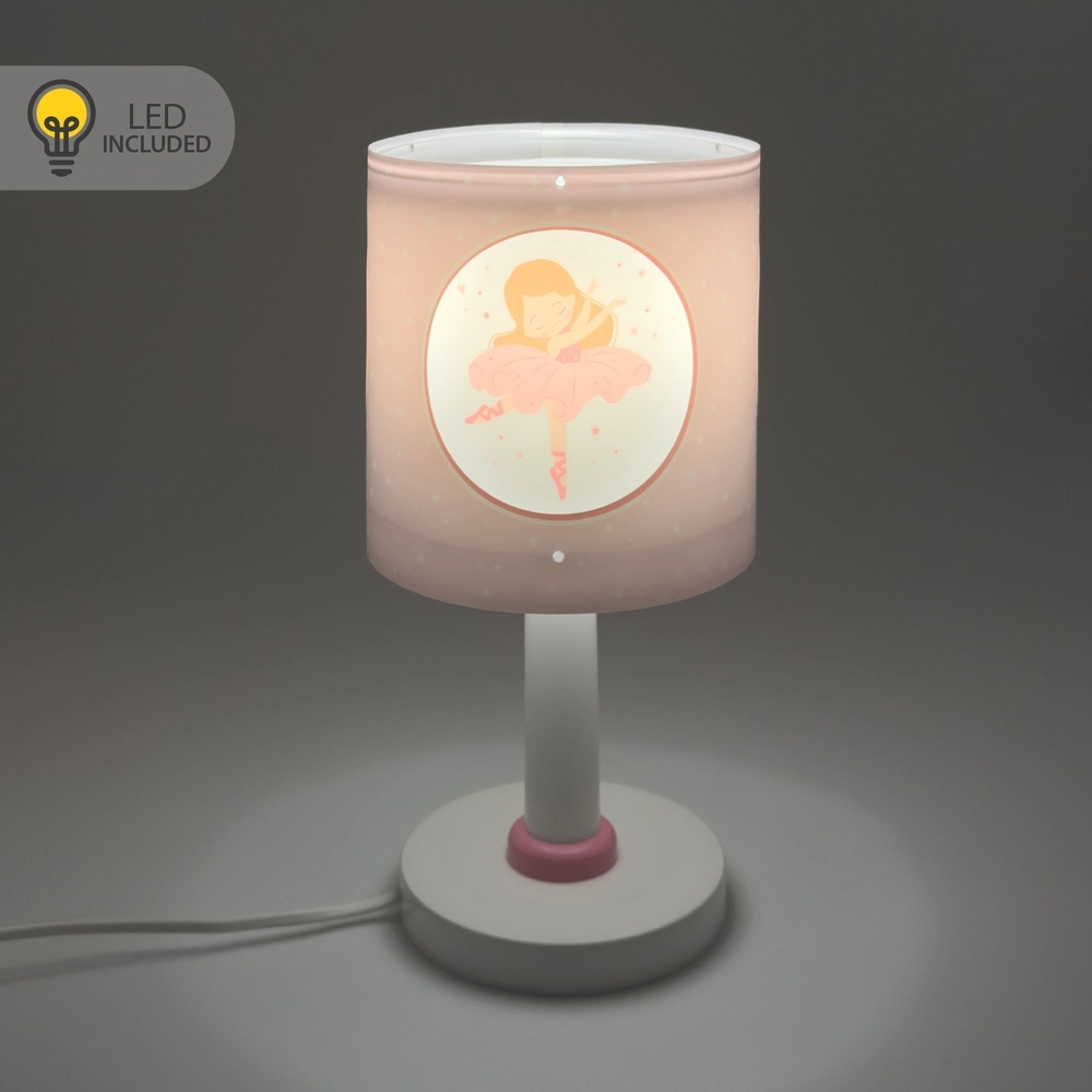 Tafellampje Princess Dance roze glow in the dark Dalber 8420406609119