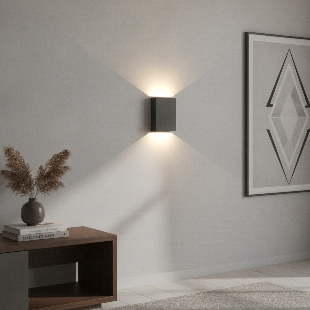 Strakke wandlamp Memphis zwart goud