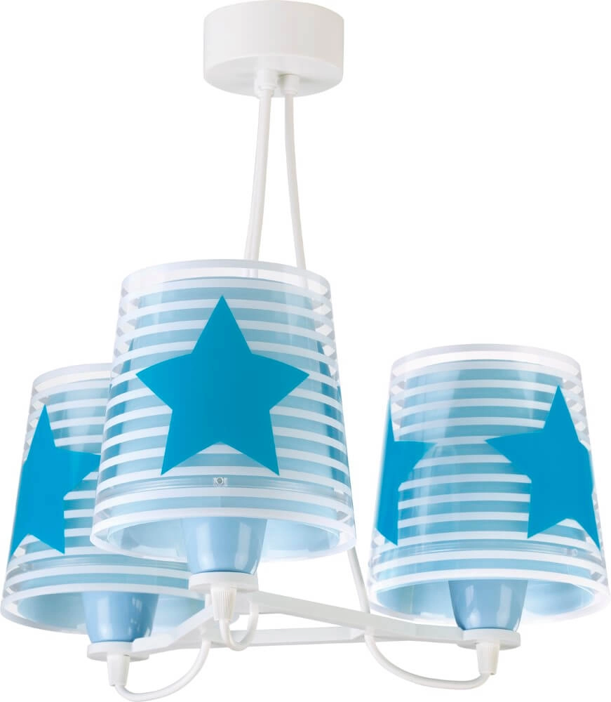 Kinderkamer hanglamp Light Feeling Star 3-lichts blauw