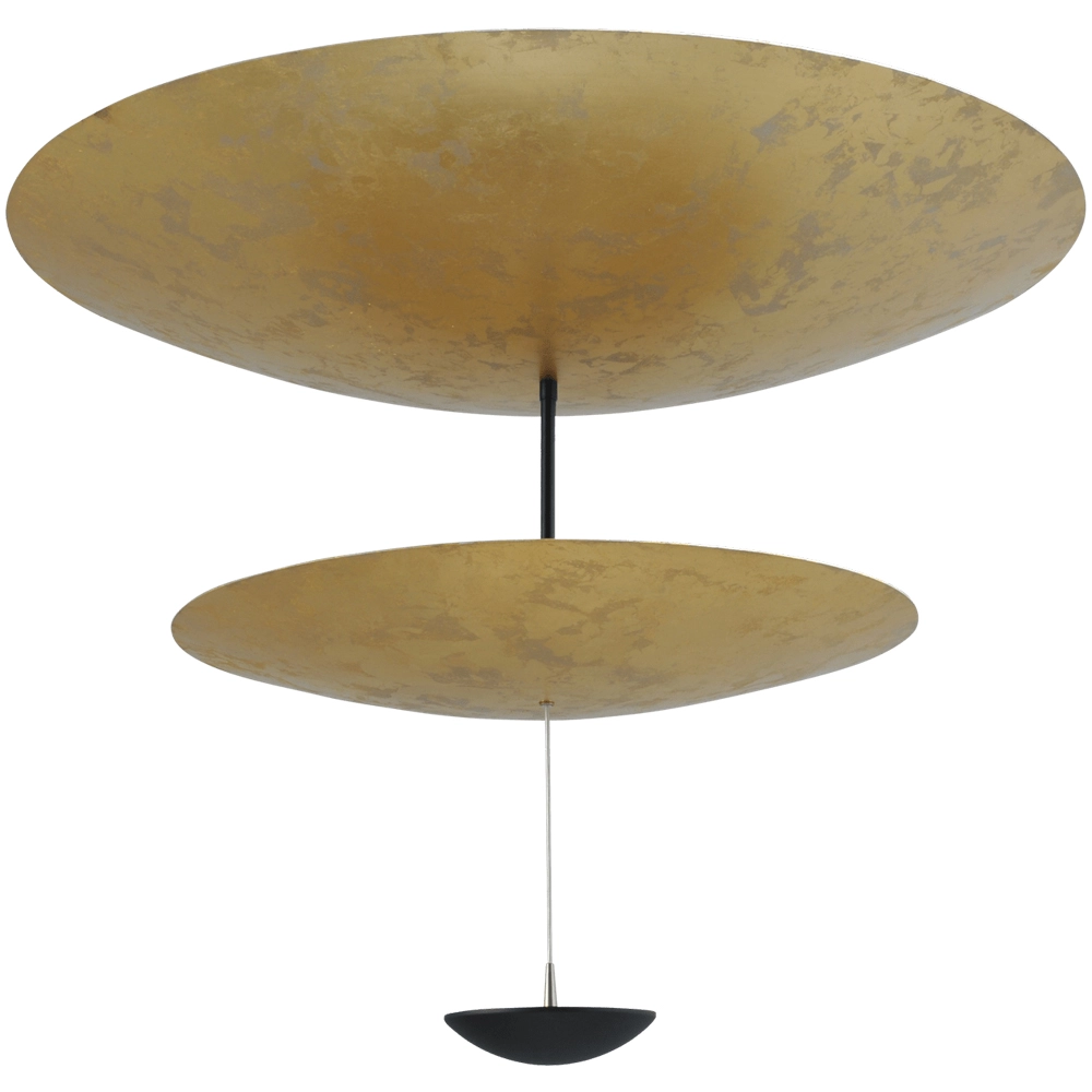 Plafondlamp Zyan zwart met goud 2-lichts