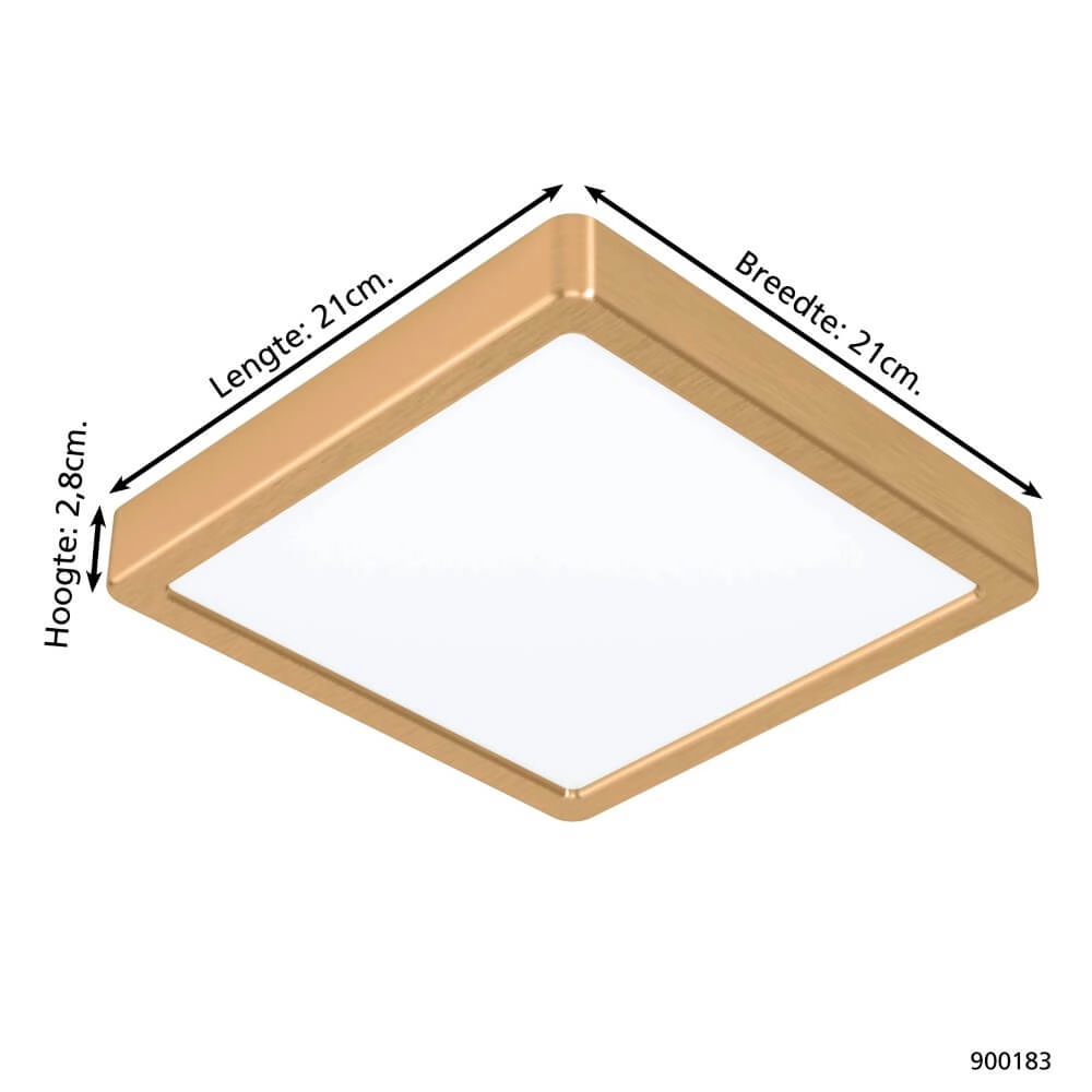 Messing plafondlamp Fueva 5 21 bij 21cm Eglo 9008606229581