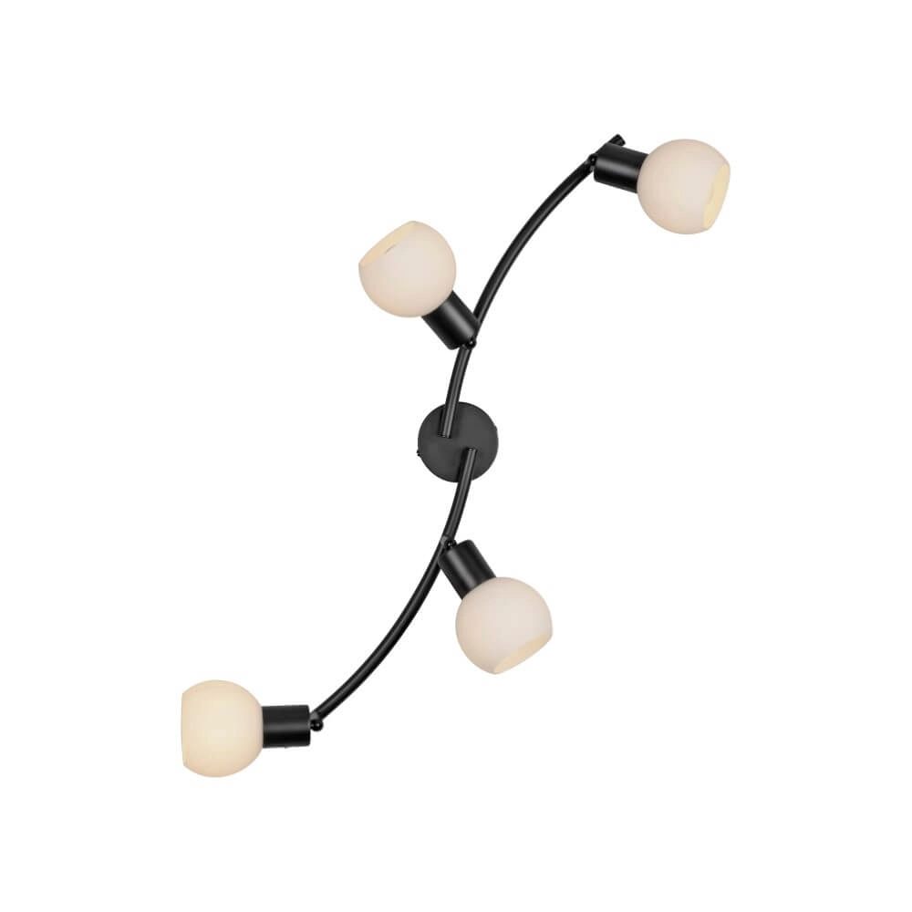 Zwarte plafondlamp Loki 4-lichts Just Light 4043689000790
