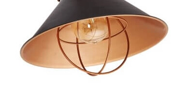 Landelijke wandlamp Garret bruin met koper Lyora 5903139644297