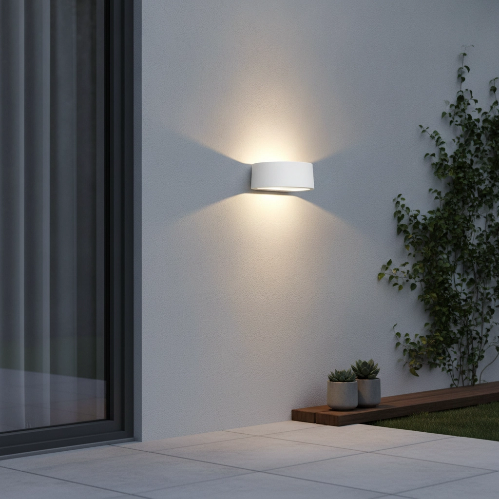 Buitenlamp up/down Sharp 19cm - wit